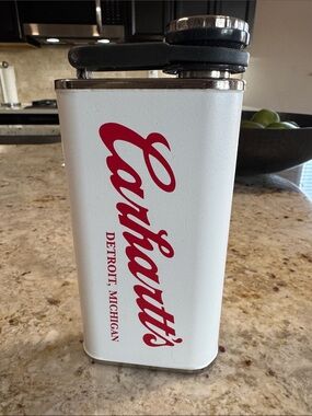NWOT Carhartt White Flask with Red Logo Stainless Travel Flask